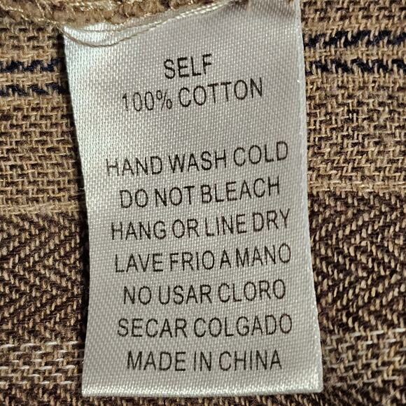 KyeMi Hippie Boho V-Neck Hoodie - Brown Striped Pullover, Women's Size M - Picture 5 of 6